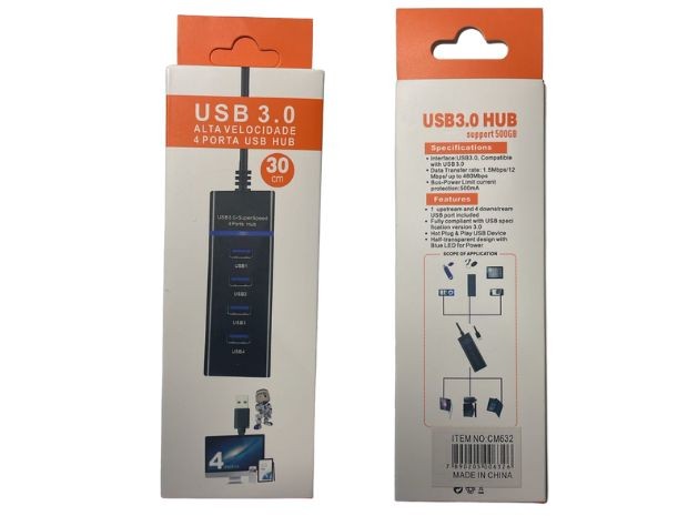 &u++ HUB TIPO USB 3.0 4 PUERTOS (632)